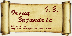 Irina Bujandrić vizit kartica